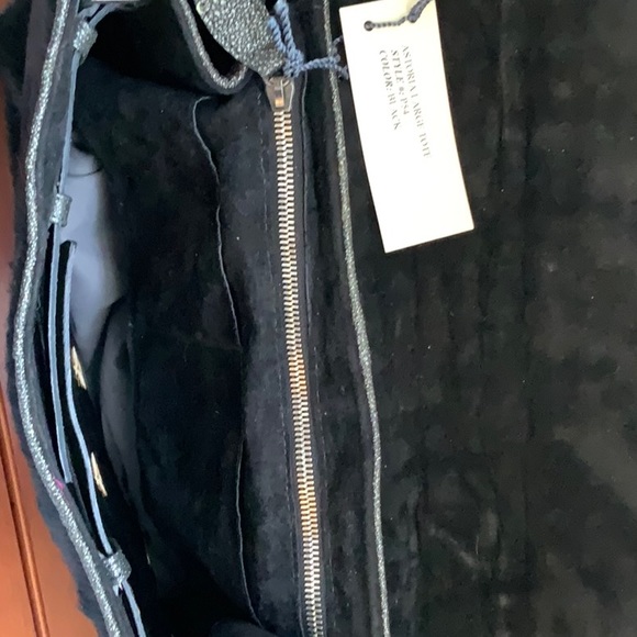 Cassandra Los Angeles Black Studded Mohair Bag